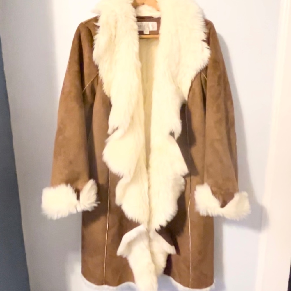 NEW Luxurious Cascading Long Fur Coat by Donna Salyers M